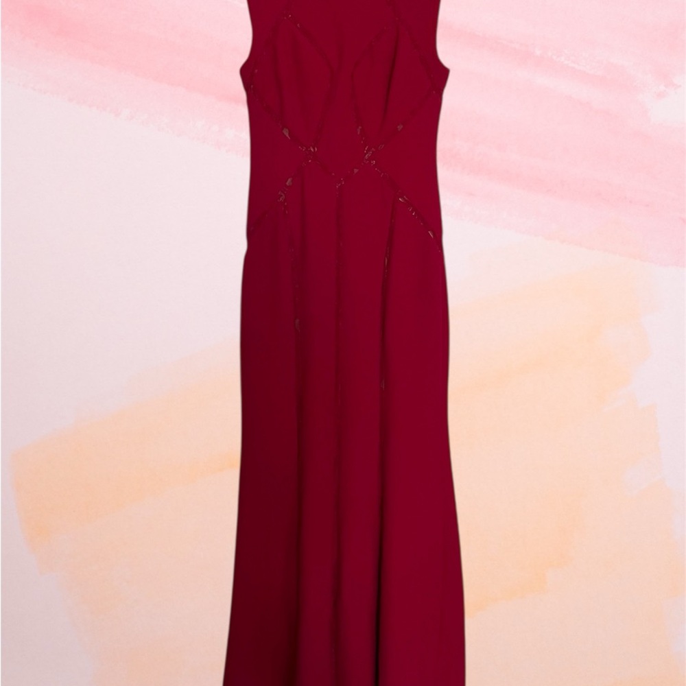 BCBGMaxAzria Deep Pink Magenta Maxi Dress